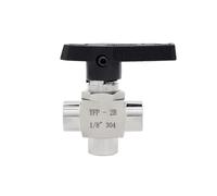 1/8" 1/4" 3/8" 1/2" 3/4" Filettatura femmina maschio 304 Acciaio inossidabile Raccordo for tubo a due vie Valvola a sfera ad alta pressione(3 Way Female,3I8)