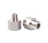 1/8" 1/4" 3/8" 1/2" 3/4" NPT M10 M14 M20 Female Male SS304 Hex Reducer Bushing Pipe Fitting Connector Coupler Pressure Gauge(1l8 NPT Female,1l4 BSPP Male)