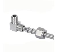 1/8" 1/4" 3/8" 1/2" A 3 mm 4 mm 6 mm 8 mm 10 mm 12 mm Connettore a doppia scheda con curvatura a 90 gradi in acciaio inossidabile, filettatura BSPT ZG(10MM_1/4")