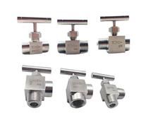 1/8" 1/4" 3/8" 1/2" BSP NPT Femmina Maschio Gomito Valvola a Spillo Gru 304 Acciaio Inox Controllo Flusso Acqua Gas Olio Forma Maniglia(1/8",NPT_STRAIGHT_MALE TO MALE)