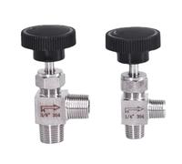 1/8" 1/4" 3/8" 1/2" BSP NPT Male Elbow 90 Degree Angle Needle Valve Crane Elbow 304 Stainless Flow Control Water Gas Oil(1/4",NPT)
