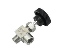 1/8" 1/4" 3/8" 1/2" BSP NPT Male To Female Elbow 90 Degree Needle Valve Crane Elbow 304 Stainless Flow Control Water Gas Oil(1/4",BSP)