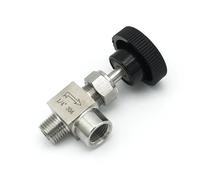 1/8" 1/4" 3/8" 1/2" BSP NPT Male To Female Elbow 90 Degree Needle Valve Crane Elbow 304 Stainless Flow Control Water Gas Oil(1/2",NPT)