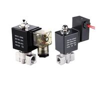 1/8" 1/4" 3/8"Oil Acid Stainless steel Solenoid Valve 16 bar Normally Closed 220v 12v 24v for Vombustion Engine(DIN coil,3/8"_G_220VAC)