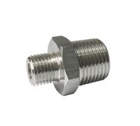 1/8"- 1/8" BSPT Male 316 Stainless Steel High Pressure Hex Nipple Pipe Fitting Connector Adapter