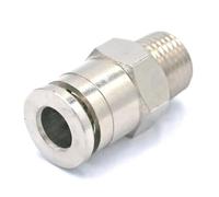 1/8" BSP Male to Fit Tube O/D 6mm Pneumatic Nickel Brass Push In Connector Union Quick Release Air Fitting Plumbing 0.8 Mpa