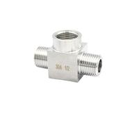 1/8" NPT Male-Female-Male Tee 3 Ways 304 Stainless Steel Pipe Fitting Connector Splitter Block