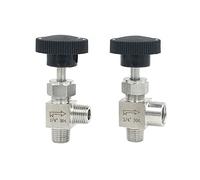 1/8 quot; 1/4 quot; 3/8 quot; 1/2 quot; Gomito maschio femmina a 90 gradi, valvola ad ago, gomito della gru, in acciaio inossidabile 304, controllo del flusso, acqua, gas, olio, 1 pezzi (Male to Male