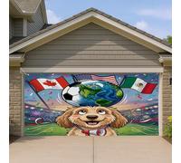 1,8 x 4 m 2026 Calcio Cockapoo Dog Garage Door Banner Cover, Match Day Celebrate Puppy Bath Indoor Outdoor Wall Art Decor Decor Sport Fotografia Foto Sfondo Appeso