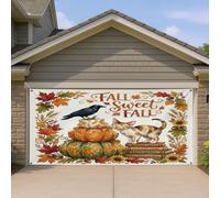 1,8 x 4 m Acquerello Fall Devon Rex Cat Garage Door Banner Cover, Autunno Zucca Libro Portico Interno Esterno Wall Art Decor Decor Cool Photography Photo Sfondo Appeso