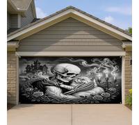 1,8 x 4 m gotico Halloween persiani gatto garage porta banner copertura gotica spettrale scheletro portico interno esterno parete arte decalcomania decorazione, fotografia spaventosa foto sfondo