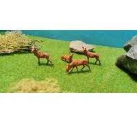 1/87 4er Set Cervi Cervo Daina Cervo Bosco Animali Zoo Park H0 Ho Finito Dipinto