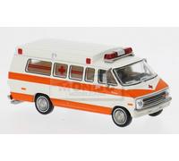 1:87 BREKINA PLAST Dodge B 200 Ambulance White/Dunkelorange 1975 BRE18300