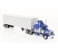 1:87 BREKINA PLAST Peterbilt 359 Koffer-Sz Blue/White 1973 BRE85716