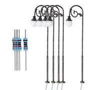 1/87 HO Scale Street Lights Treno Scenario Micro Paesaggio Architettura Modello Tipo 3 Nero 5 Pz
