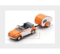 1/87 SCHUCO - VOLKSWAGEN - BEETLE CABRIOLET WITH CARAVAN TRAILER 1960 452677700
