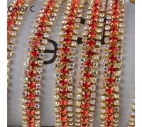 1.8m 3-Rows Cristallo Strass Orlo Catena Chic Cucito Creazione Decorazione