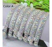 1.8m 3-Rows Cristallo Strass Orlo Catena Fai da Te Cucito Creazione Decorazione