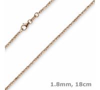 1,8mm Bracciale Catenina con Sfere Diamantato Di 585 Oro Rosso 18cm