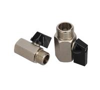 1/8quot; 1/4quot; 3/8quot; 1/2quot; Adattatore for interruttore di controllo 'acqua del di irrigazione del giardino con valvola a sfera in ottone filettato maschio-femmina 2 pezzi(3/8"-Silver-02)