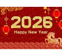 1.8x1.2m 2026 Sfondo per servizio fotografico di Capodanno Lanterna rossa Capodanno lunare cinese Festa di primavera Sfondo fotografico Banner per la celebrazione dell'anno del cavallo