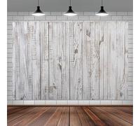 1.8x1.2m Sfondo legno Muro rustico in legno bianco grigio Vintage Sfondo fotografico Neonato Baby Shower Festa di compleanno Decorazioni per la tavola della torta Banner Photo Booth Puntelli