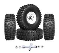 1.9 Pneumatici Ruote Per TRX4 Per Axial Per SCX10 II III 1/10 RC | I cerchi beadlock bianchi con pneumatici in gomma offrono una trazione salda contro le rocce per rc Rc Crawler Pneumatici