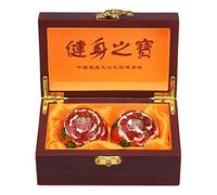 1.97 '' Cinese Baoding Balls Mano Esercizio Massaggio Palle con Scatola Rossa Modello Sfere con Campanelli Regalo dei genitori TQZDBS71