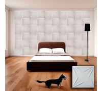 €1,99 Pannello in fibra naturale a parete 3D, rivestimento di lusso 3D 50X50cm BIANCO verniciabile STELLE