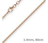 1,9mm Catena Ancora Vero Oro 585 Oro Rosso Collana Collier Collana 80cm, Donna