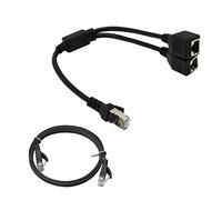 1 a 2 prese LAN Ethernet Adattatore splitter di rete con cavo LAN