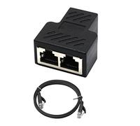 1 a 2 prese LAN Ethernet spina di rete splitter Extender adattatore+cavo