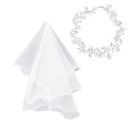 1 accessorio per capelli con perline, 1 velo, set di accessori per capelli da sposa, semplice e morbido, elegante accessorio per capelli con strass, adatto per donne e ragazze