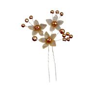 1 accessorio per capelli da sposa, con perle, a forma di U, per spose, damigelle d'onore, champagne