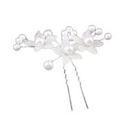 1 accessorio per capelli da sposa, con perle, a forma di U, per spose, damigelle d'onore, colore bianco