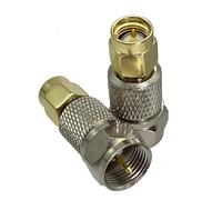 1 adattatore F TV a spina maschio SMA femmina jack connettore coassiale RF dritto for terminali del filo dell'antenna(F Male to SMA Male)