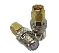 1 adattatore F TV a spina maschio SMA femmina jack connettore coassiale RF dritto for terminali del filo dell'antenna(F Jack to SMA Male)