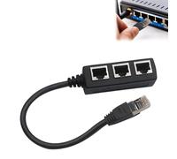 1 adattatore per cavo RJ45, splitter Ethernet da 1 maschio a 3 femmina RJ45, splitter di rete LAN da 1 a 3 per cavo Super Cat5, Cat5e, Cat6, Cat7, compatibile con ADSL, hub, switch