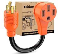 1 adattatore per generatore RV da 30 Amp a 50 Amp 4 Prong Pure Copper Heavy Duty Twist Lock Male Plug10 Gauge Wire L14-30P to 14-50R 30M/50F for RV Camper Caravan Van Trailer, 2 anni di garanzia