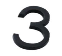 1 Adesivo Nero Lucido for Il Numero Della Porta Casa, Cartello Autoadesivo for La Cassetta Postale Targa Stanza Dell'appartamento(Type A,Number 3)