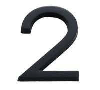 1 Adesivo Nero Lucido for Il Numero Della Porta Casa, Cartello Autoadesivo for La Cassetta Postale Targa Stanza Dell'appartamento(Type A,Number 2)