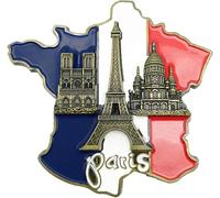 1 adesivo per frigorifero con mappa della Francia, adesivo per frigorifero, innovativo adesivo 3D in resina, souvenir turistico europeo, Cattedrale di Notre-Dame de Paris France Eiiffel Tower