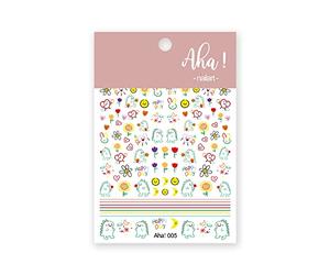 1 adesivo per nail art Kawaii dinosauri coreani autoadesivi per nail art semplice trame sliders manicure decorazione parti GD 023utile e pratico