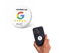 1 adesivo "Review us" su Google NFC - 3 cm Ø - Get More Reviews Instantly with One Tap - Reusable & Reprogrammable - Ideal for Small Business & Customer Touchpoints