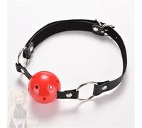 1 adjustable black leather collar with red silicone ball