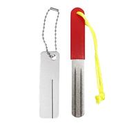 1 Affilacoltelli con Manico Rosso E 1 Mini Affilacoltelli, Attrezzatura da Campeggio All'Aperto, Strumento per Affilare Rapidamente I Coltelli, Affilacoltelli Portatile