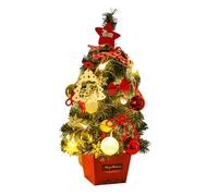 1 albero di Natale in miniatura con luci e ornamento per tavolo fatto a mano, decorazione per il desktop Adorment Party Forniture decorazioni per il santo interno