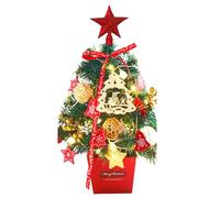 1 albero di Natale in miniatura con luci e ornamento per tavolo fatto a mano, decorazione per il desktop Adorment Party Forniture decorazioni per il santo interno