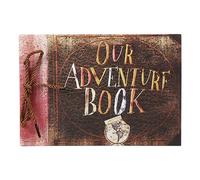 1 album da collezione con cordino con testo in rilievo, il nostro libro d'avventura, album di viaggio fai da te, design vintage personalizzato, adatto come regalo di souvenir per coppie, amici