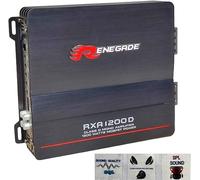 1 amplificatore RENEGADE RXA1200D RXA 1200 D monofonico classe d 1 canale 600 watt rms stabile a 1 ohm 1200 watt max, 1 pezzo + 3 adesivi